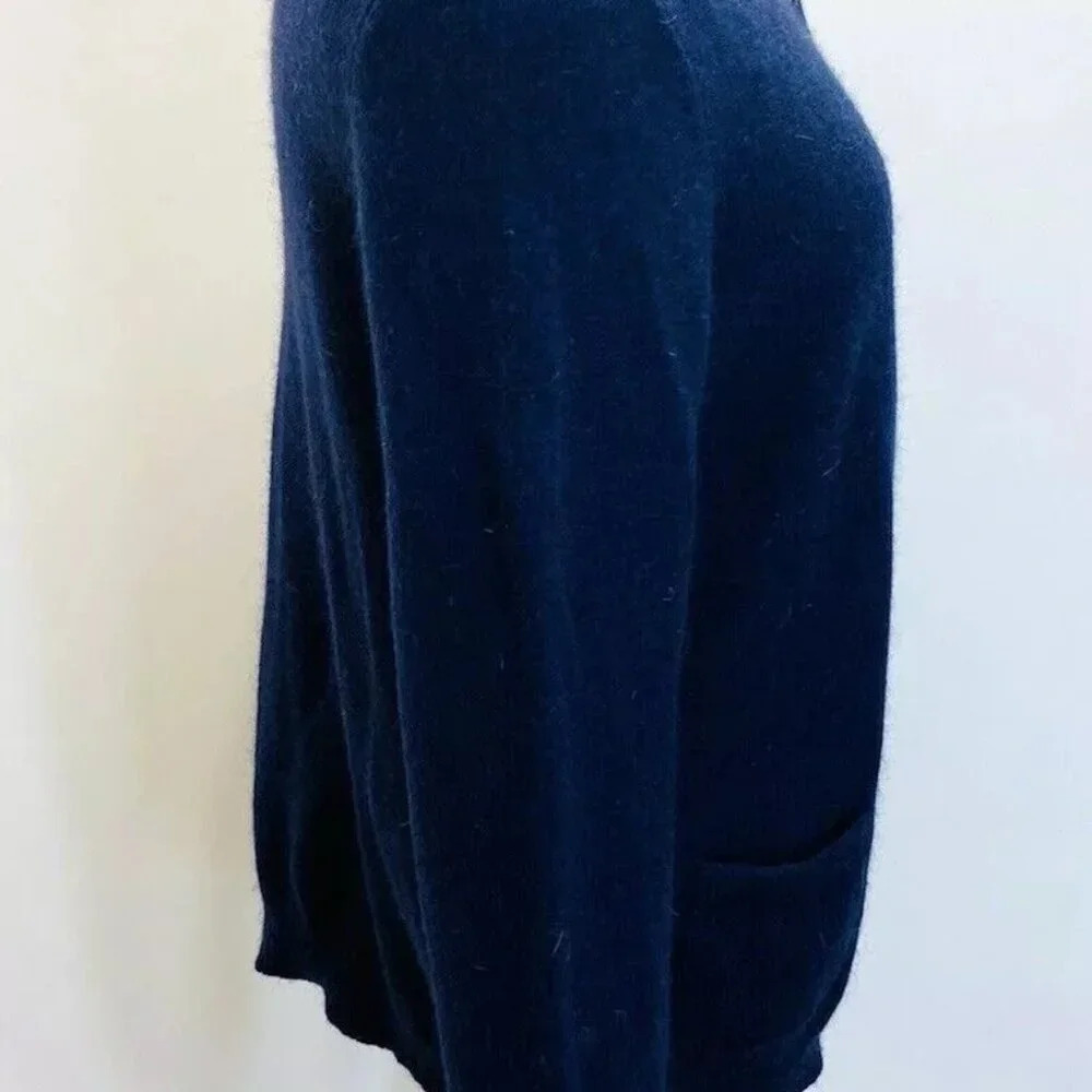 NWT H&M BASIC Women Long Sleeve Open Front Blue Cardigan Sweater Size Medium - Picture 6 of 12